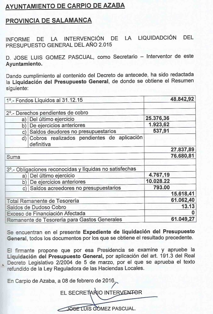 liquidacion cuentas municipales 2015
